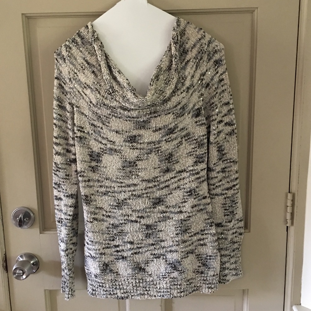 EVereve Sparkly Cowl Neck Sweater
